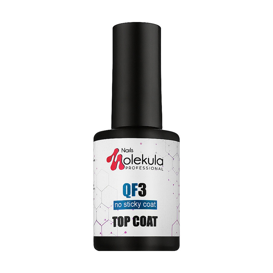 Фінішне покриття для гель-лаку Nails Molekula Professional QF3 Top Coat без липкого шару, 12 мл